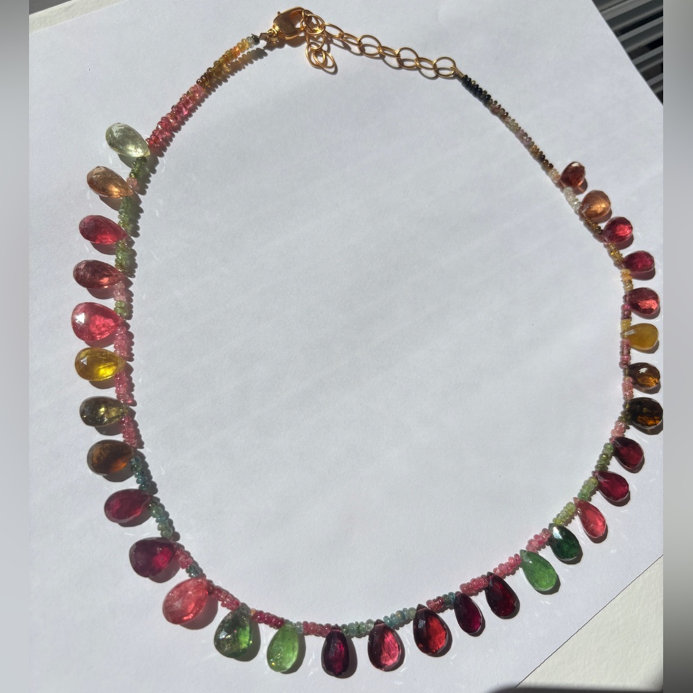 Elegant Multicolor Teardrop Necklace